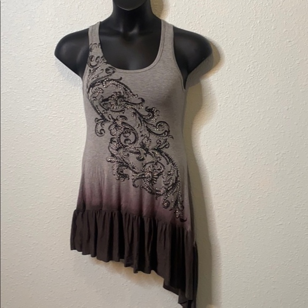 💜💜 Petrol Tank Top with Bling Size M